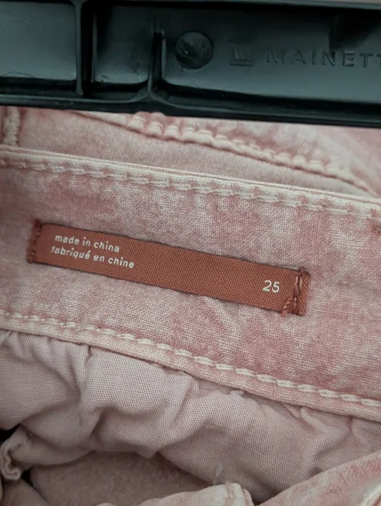 Anthro Pilcro The James Crop Pants Pink Size 25 High Rise Straight Leg - Picture 3 of 5